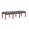 Lesro Lenox Wood 3 Seat Bench Wood Frame, Cherry, MD Titan Upholstery LW3001 - alternate 1